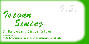 istvan simicz business card