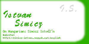 istvan simicz business card